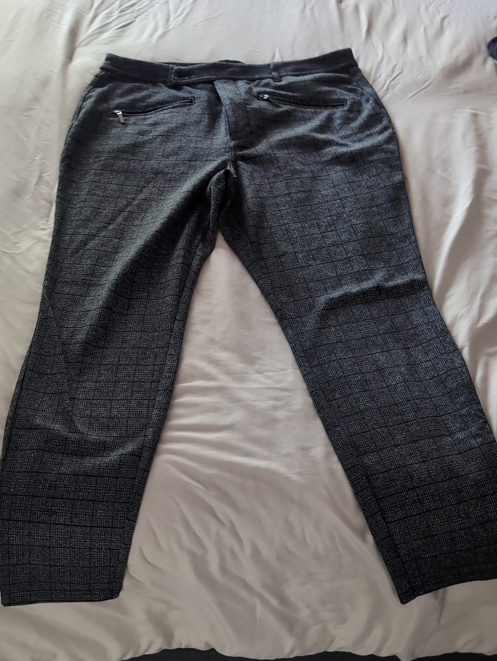 Women's Gray Checked Dress Pants